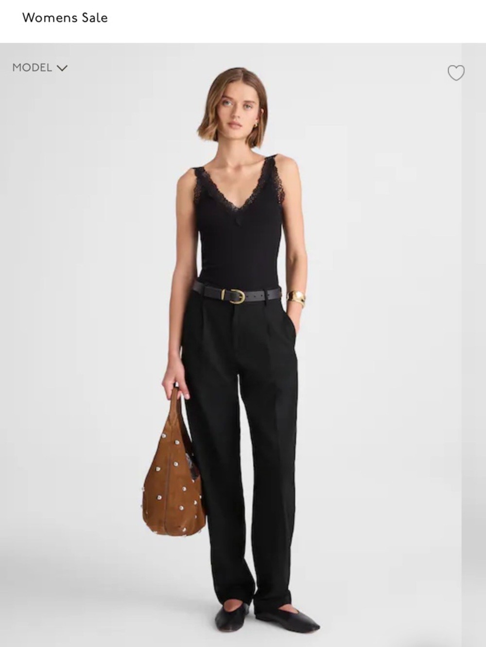 Madewell Black High-Waist Pleated Trousers